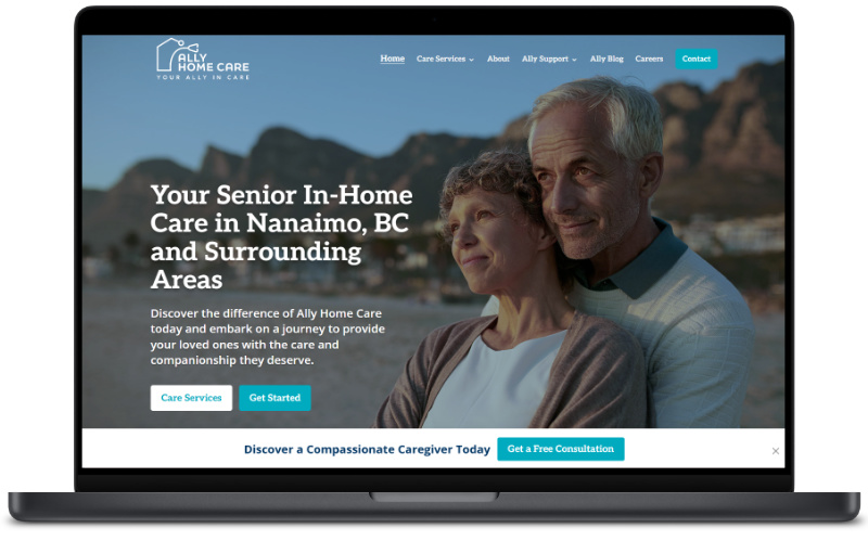 Ally Home Care Website Mockup