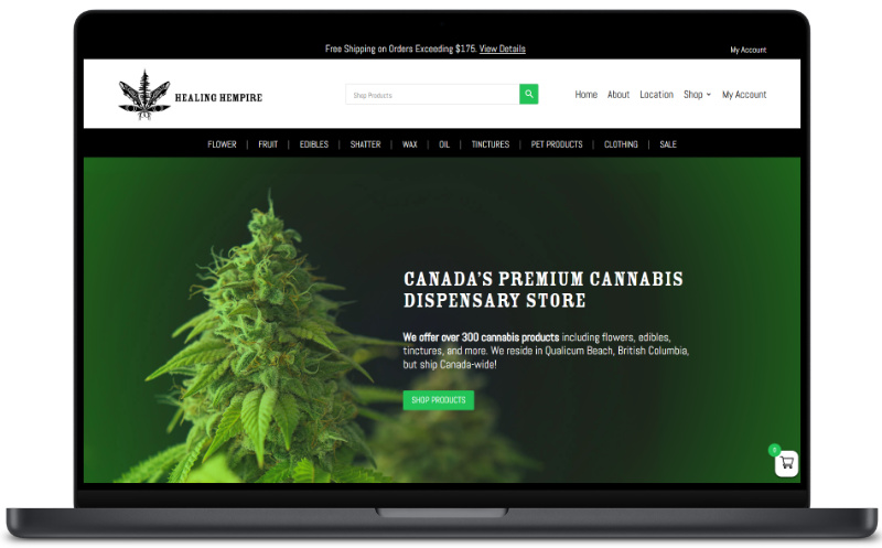 Healing Hempire Website Mockup