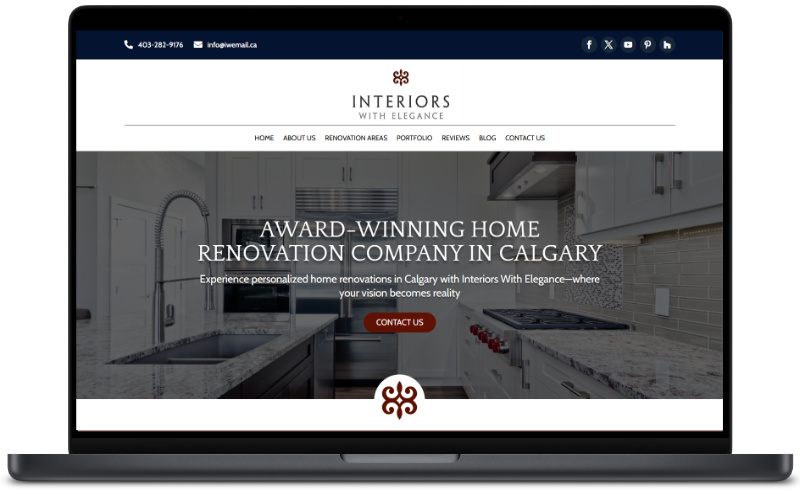 Interiors With Elegance Website Mockup